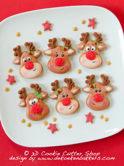 Reindeer Head Cookie Cutter – 3D Cookie Cutter Shop