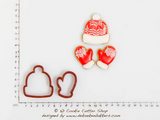 Snow Hat & Glove Cookie Cutter Set | Fondant Cutters | Clay Cutters