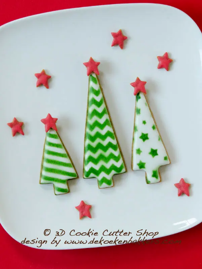 Angular Christmas Tree Trio Cookie Cutter Set