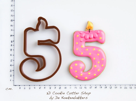Birthday Candle Number Five Cookie Cutter
