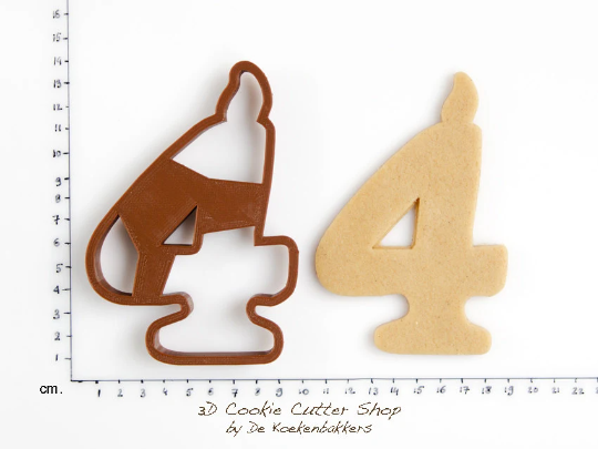 Birthday Candle Number Four Cookie Cutter
